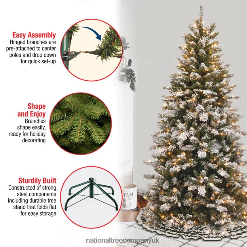 Trees | National Tree Company 75 ft Snowy Mountain Pine Slim Pine Tree with Clear Lights F2L4F42